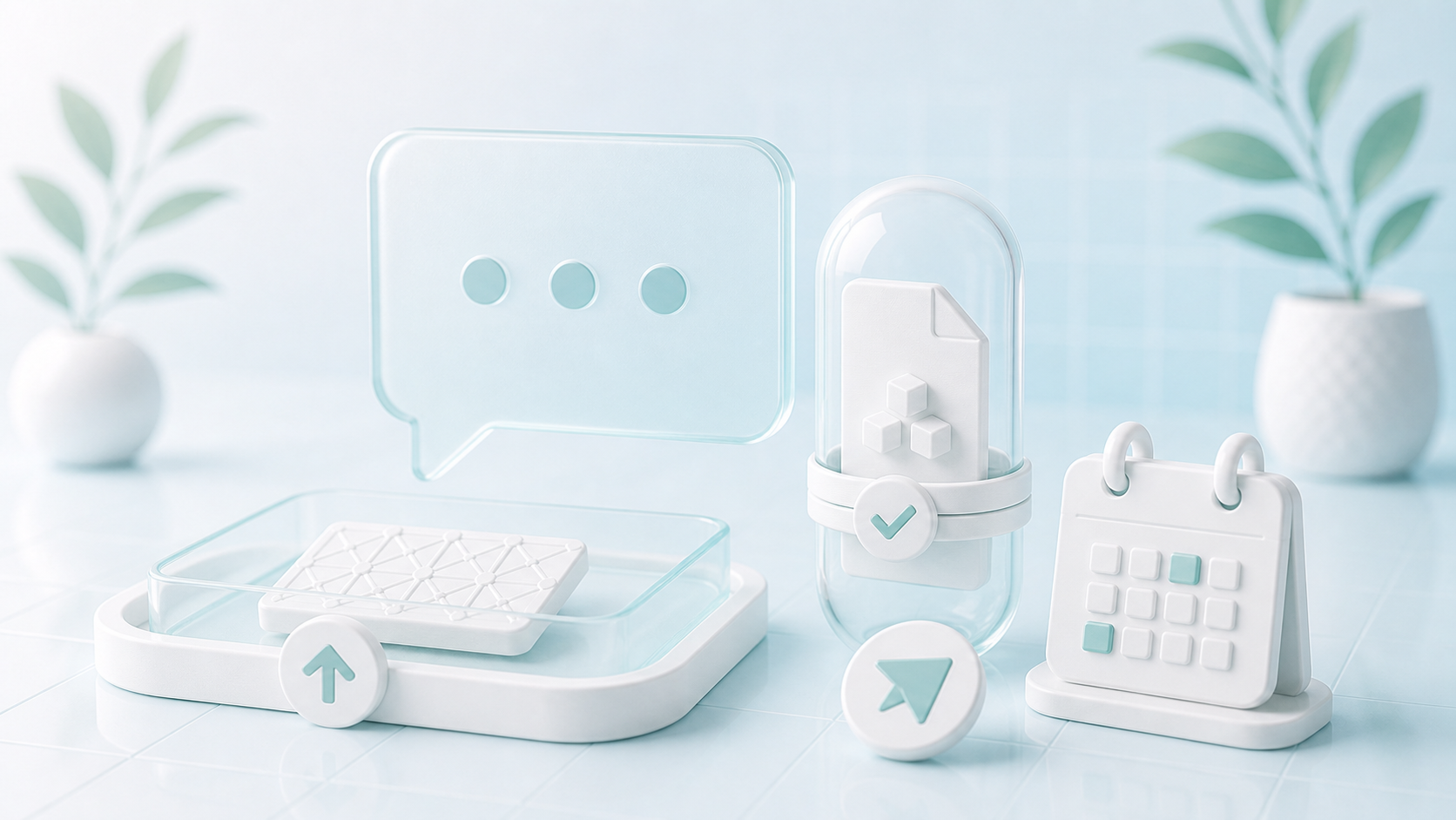 A clean print-support desk with a model, diagnostic notes, and organized contact tools.